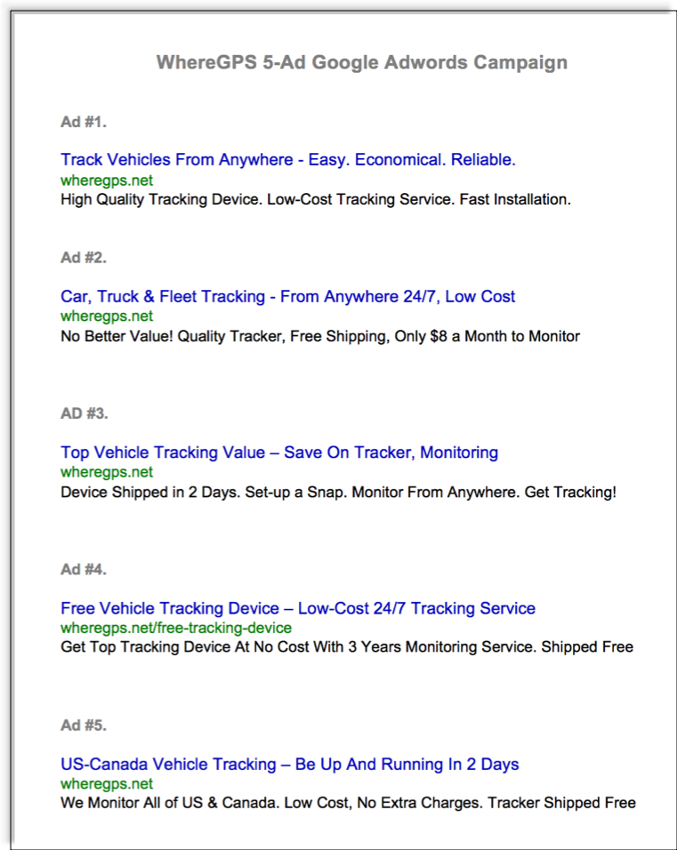 Pay Per Click Google Adwords Campaign